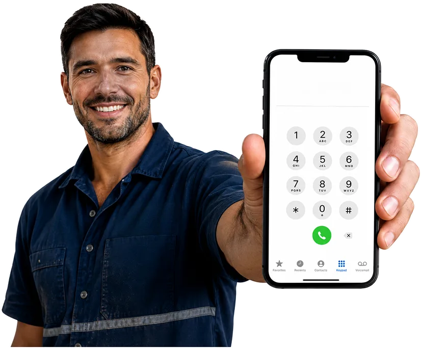 Plumber on the phone taking a Cabarita callout