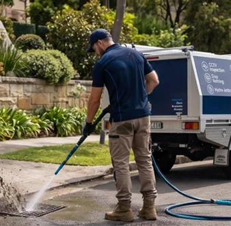Plumber tracing a drain smell in Cabarita